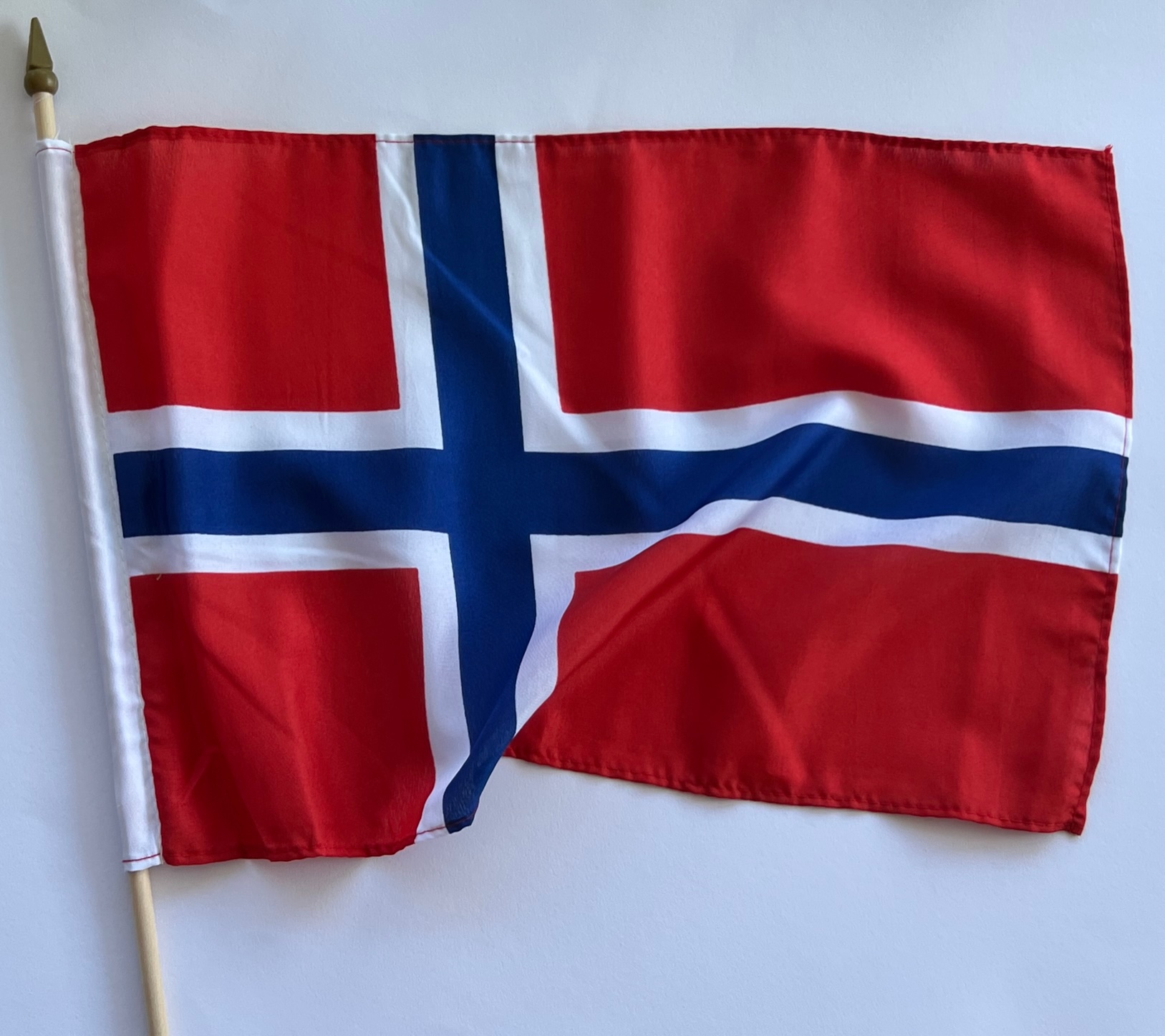 Norsk stofflag på træpind Norsk stofflag på træpind