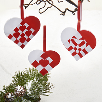 6 Weihnachtsherzen - 11 cm