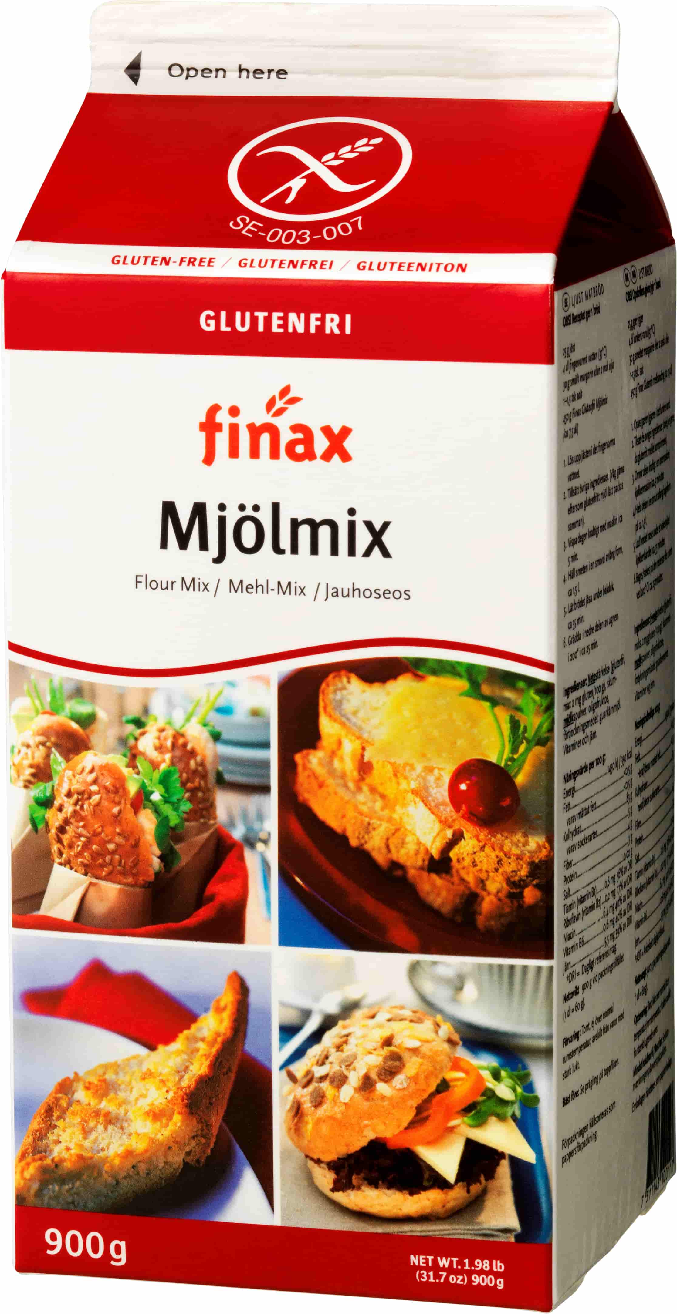 Finax rød - glutenfrit mel, 900g
