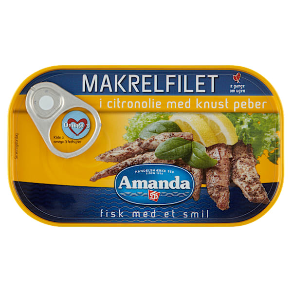 Amanda Makrelfilet i citronolie, 125g