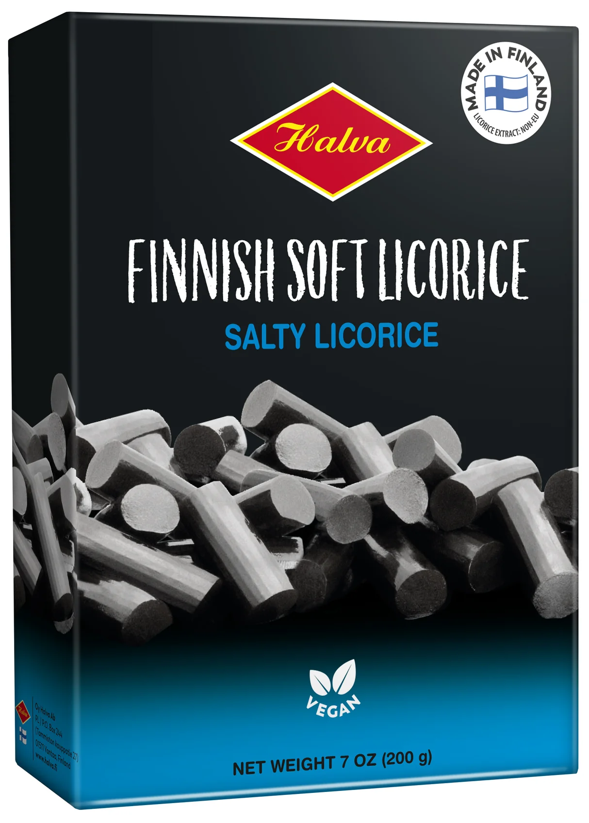 Halva Finnish Soft Licorice Salty, 200g