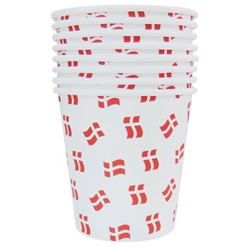 8 papirkopper med flag