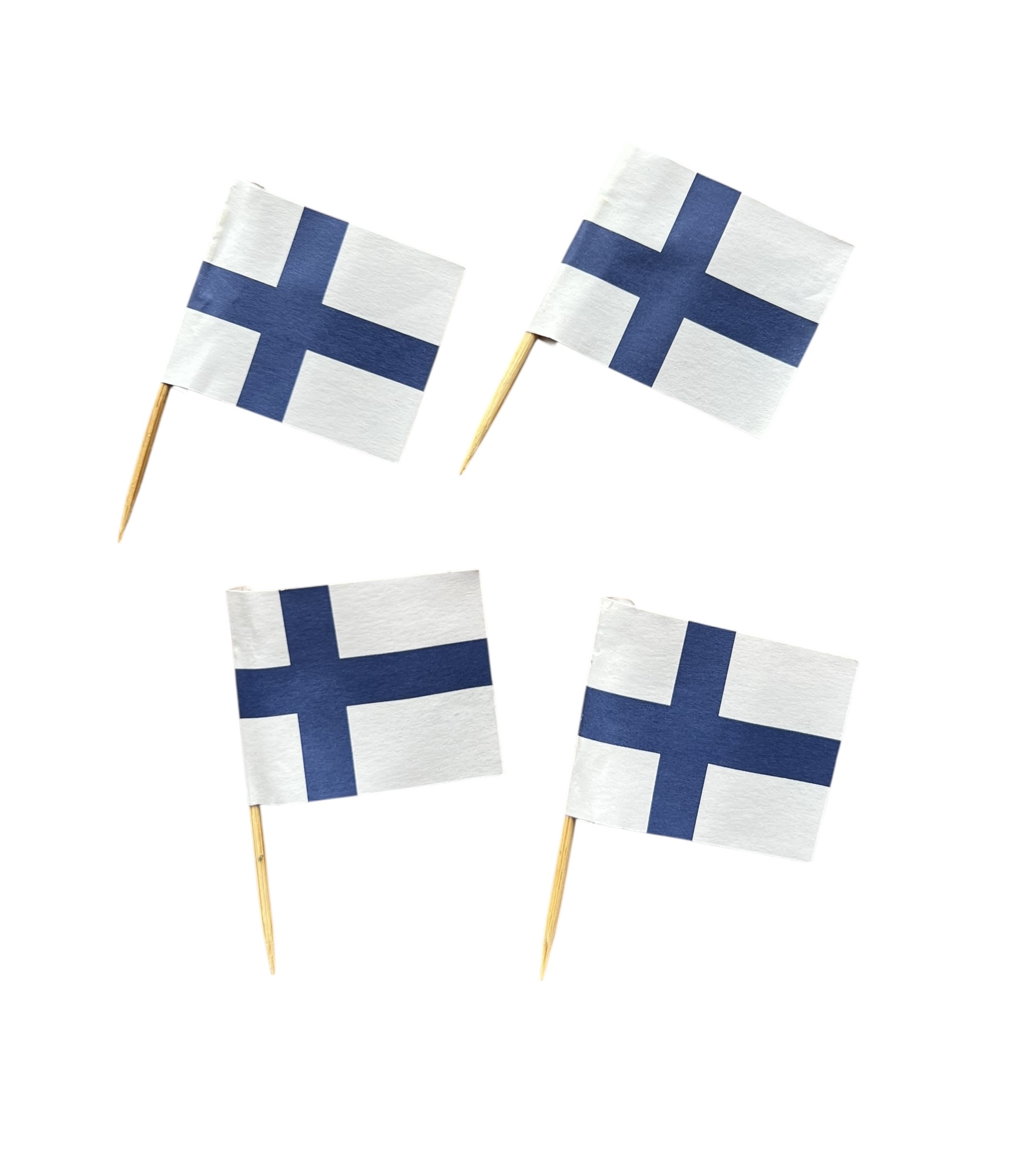 Finnische Flagge auf Stab – 4 cm
