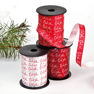3 Rollen Geschenkband „God Jul“