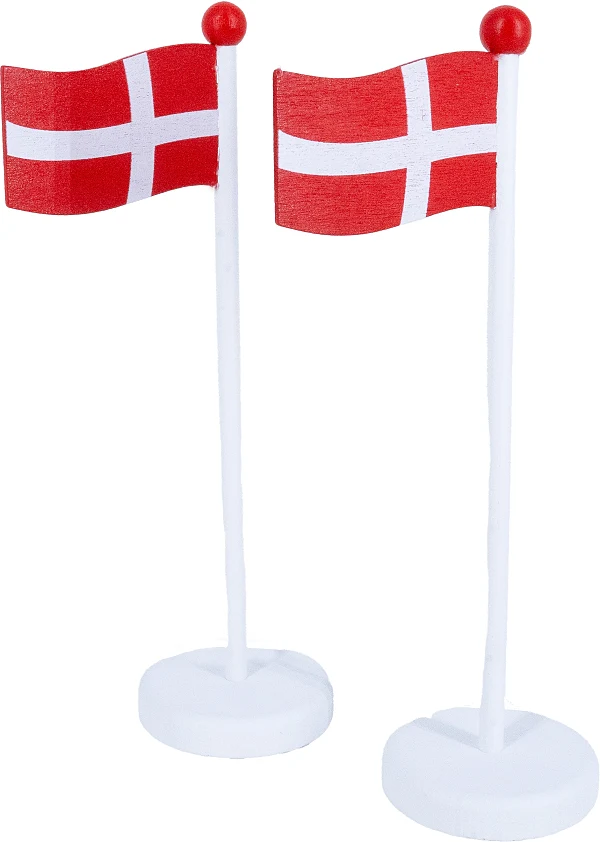 Dänische Flagge aus Holz 15,5 cm Dänische Flagge aus Holz 15,5 cm