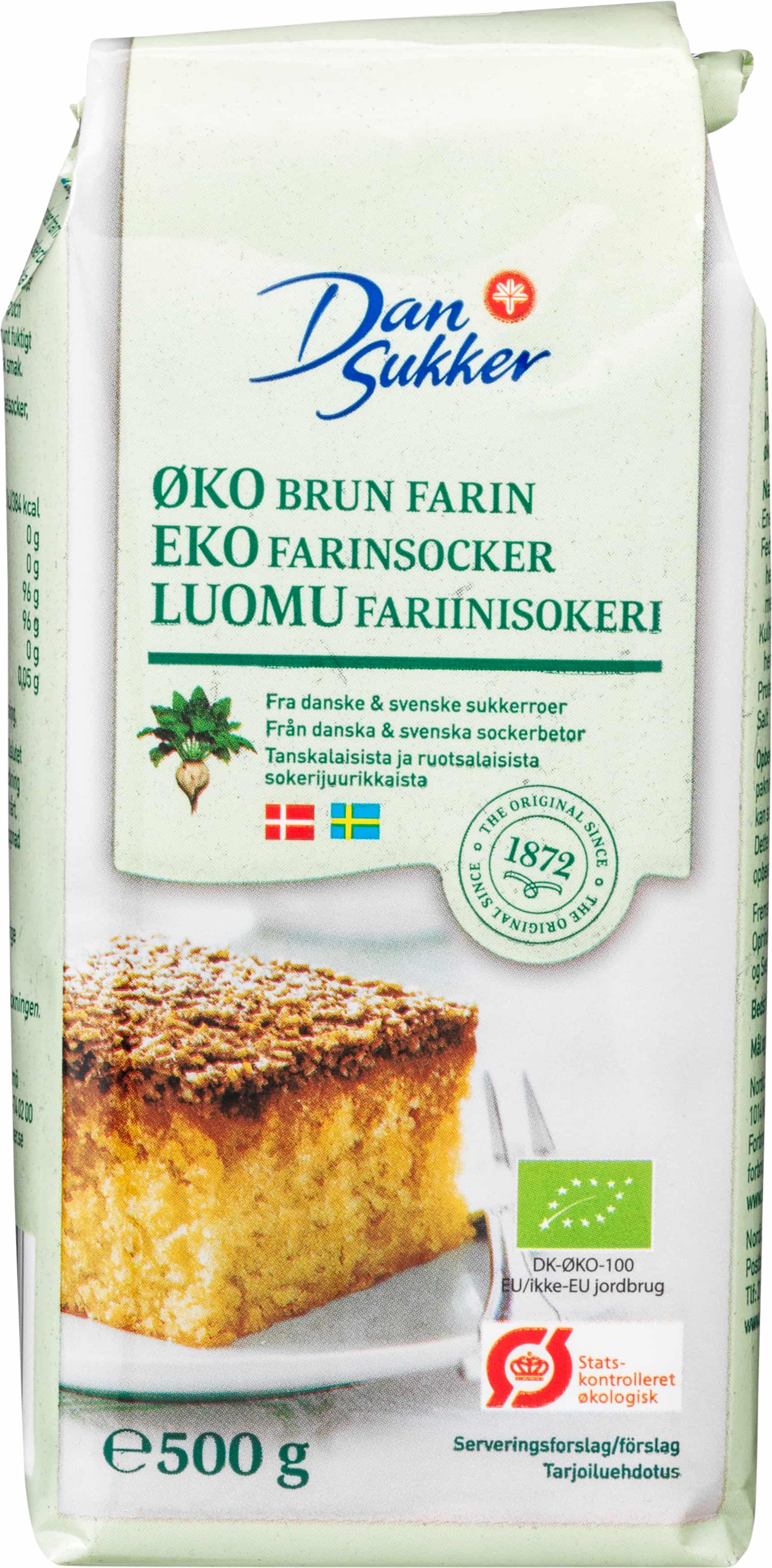 Økologisk Brun Farin, 500g Økologisk Brun Farin, 500g