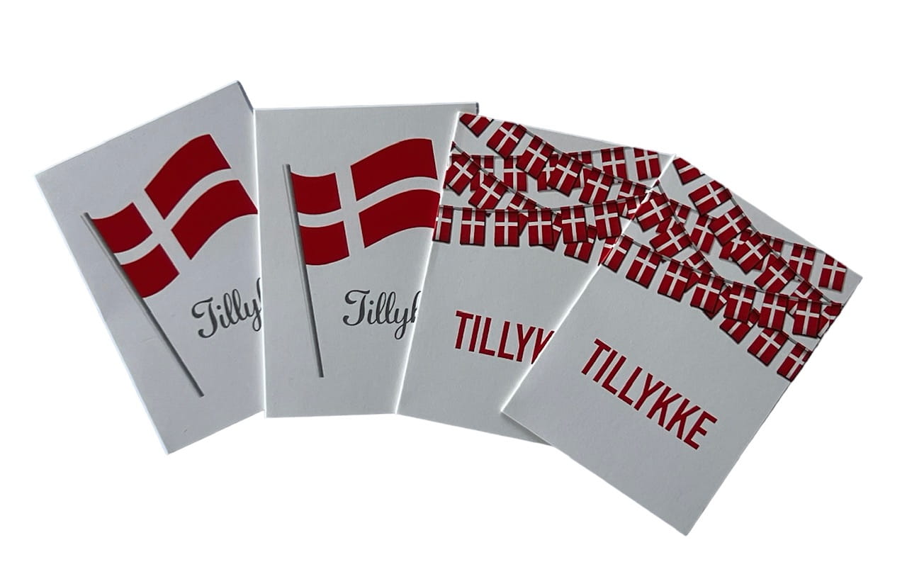 4 små fødselsdagskort 