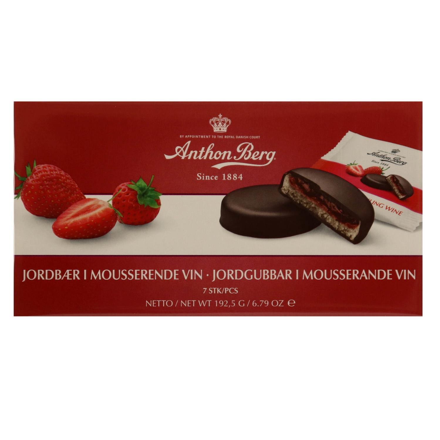 Anthon Berg Jordbær i musserende vin 192,5g