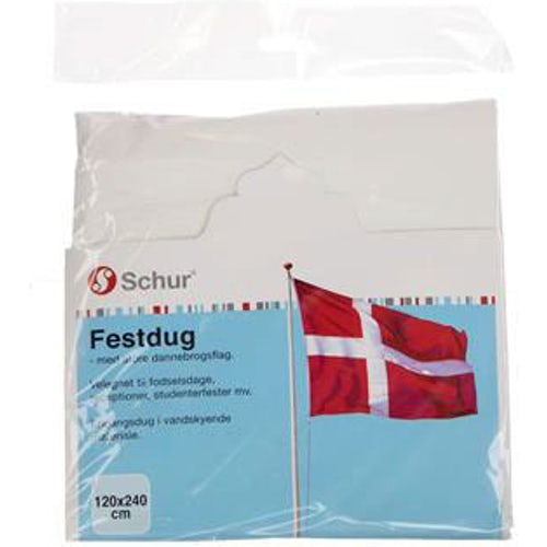 Festdug med store Dannebrogsflag Festdug med store Dannebrogsflag