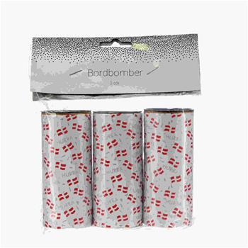 Bordbombe med flag, 3 stk 