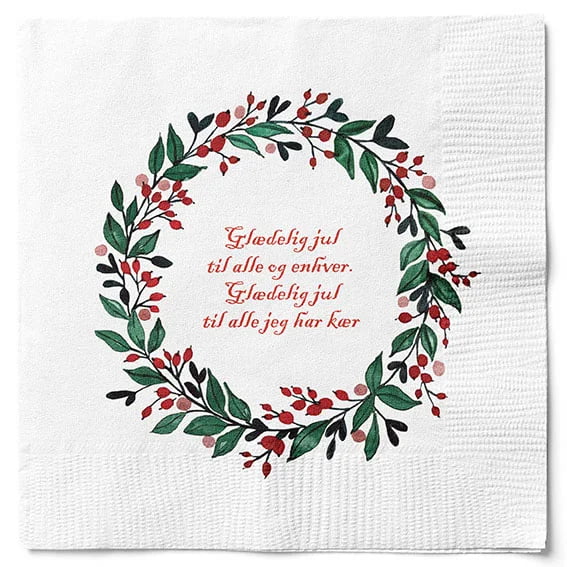 20 Christmas napkins with text 