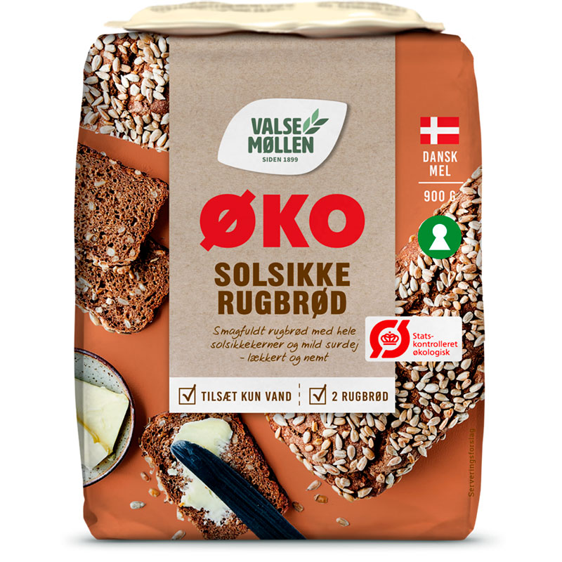 Valsemøllen Økologisk Solsikkerugbrød  900g