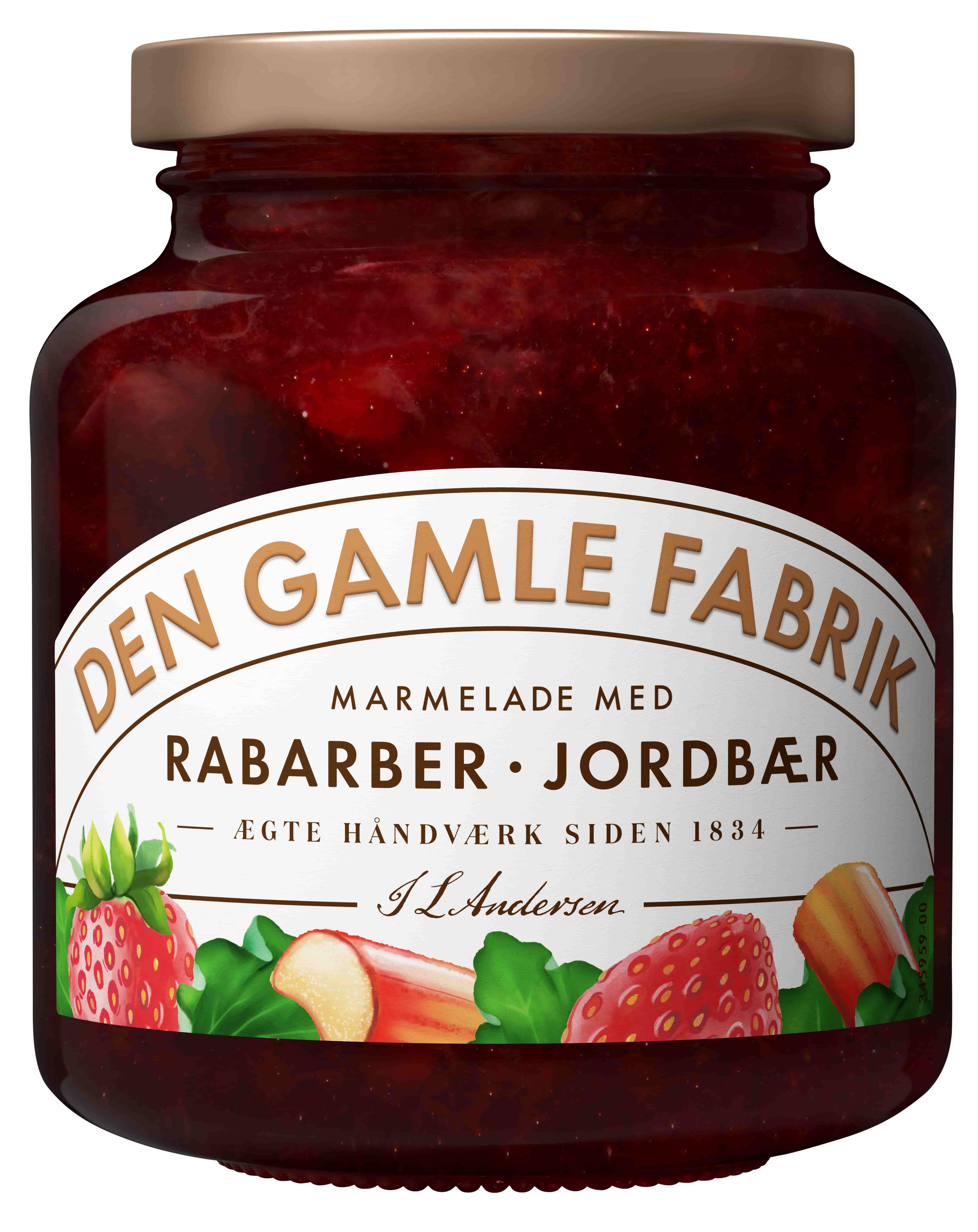 Den gamle Fabrik Jordbær & Rabarber Marmelade, 380g Den gamle Fabrik Jordbær & Rabarber Marmelade, 380g